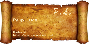 Papp Luca névjegykártya
